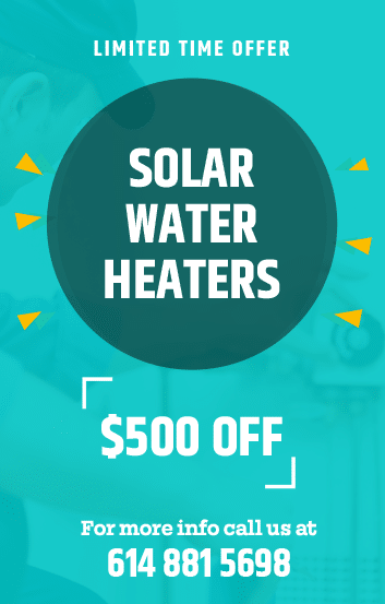 $500 off solar water heaters, coupon, Ohio Water Heaters, Plumbing Help, Water Heaters installation